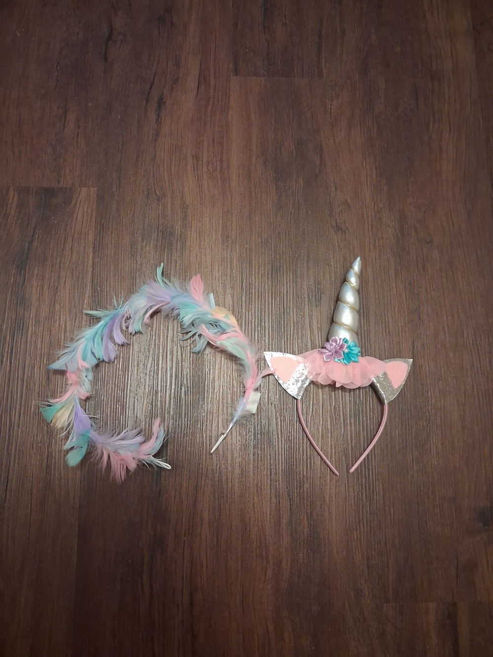 Unicorn Headband and Feather Wand Set - Pastel